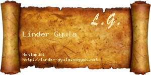 Linder Gyula névjegykártya