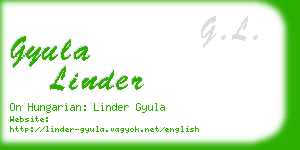 gyula linder business card